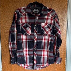 Eighty Eight Brand Red and Black Plaid Button Down Shirt
